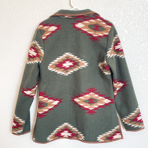 UpCountry By Du Monde Fleece Button Down Jacket Aztec Tribal Women's Medium VTG - Picture 3 of 9